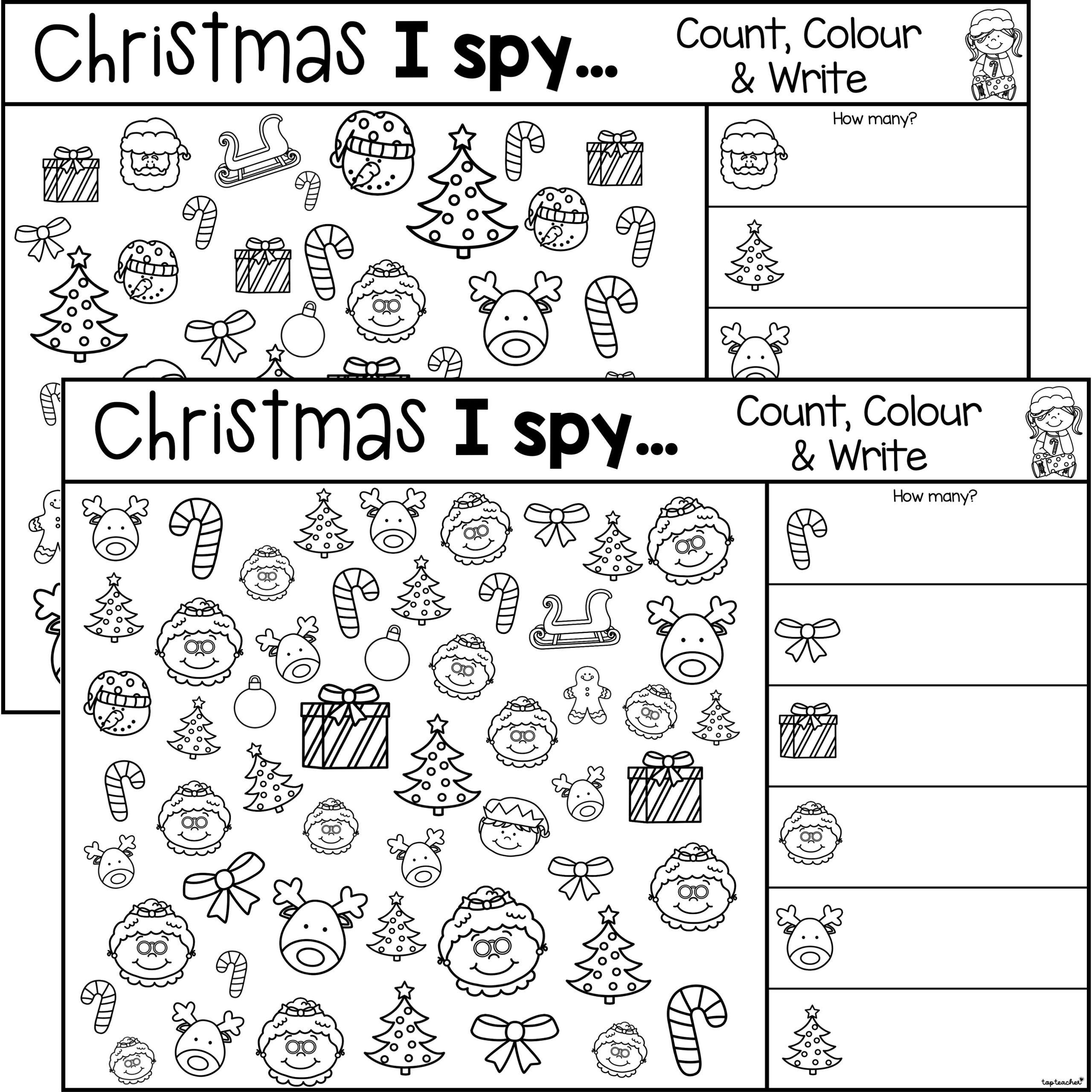 Christmas I Spy Count Colour Write