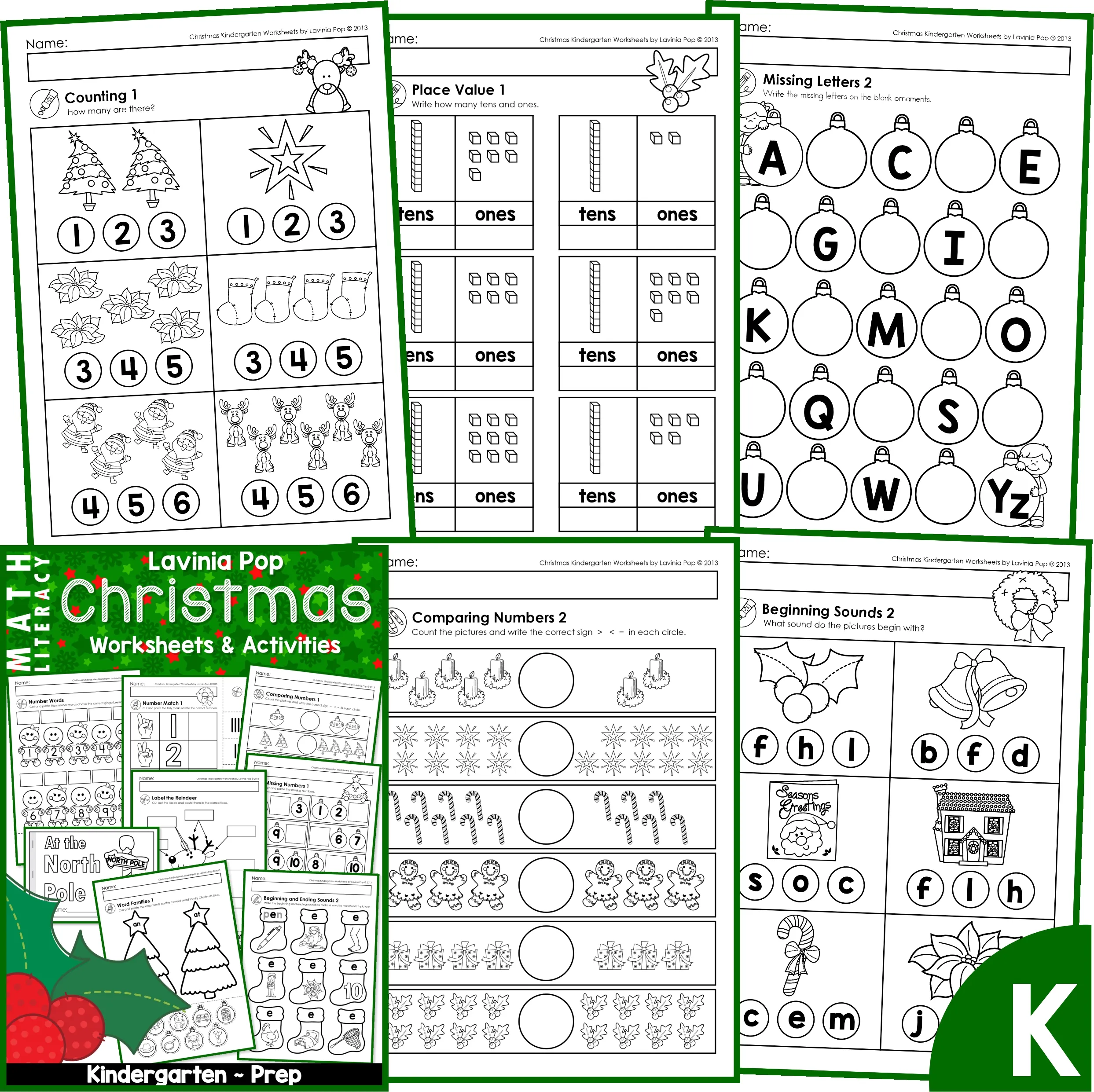 Christmas Kindergarten Worksheets And Activities No Prep Christmas Kindergarten Worksheets And Activities No Prep