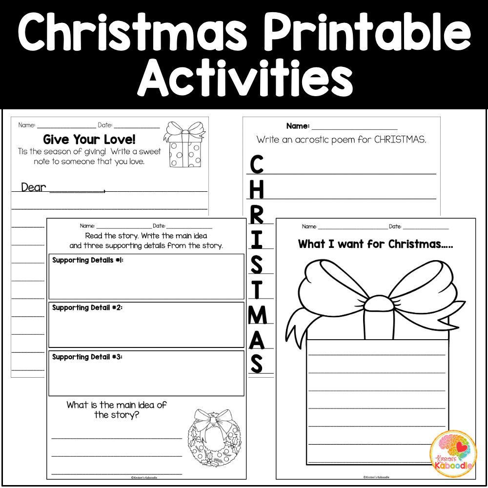 Christmas Literacy Activities No Prep