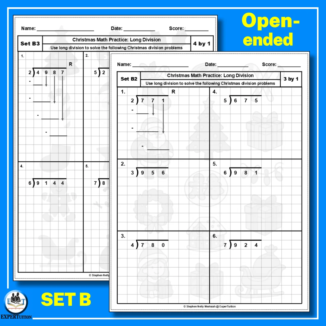 Christmas Long Division Worksheets 4th 5th 6th Grade Christmas Long Division Worksheets 4th 5th 6th Grade