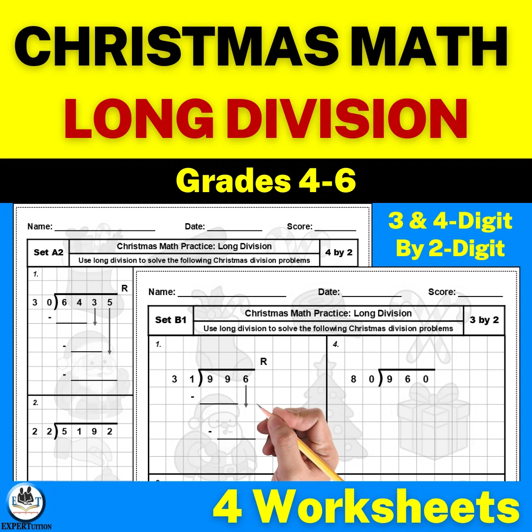 christmas long division worksheets christmas long division worksheets