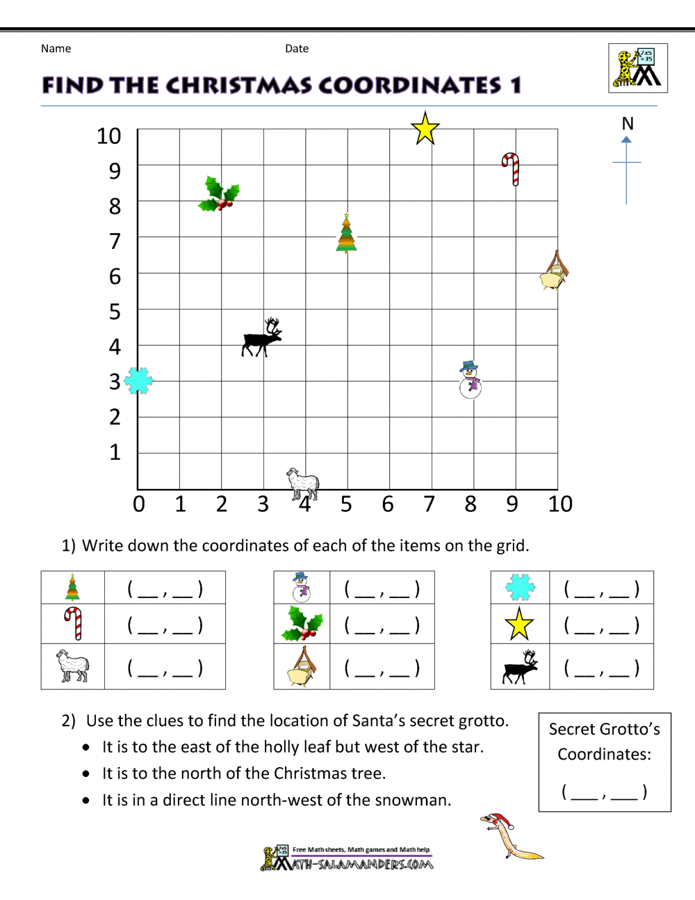 free printable christmas math worksheets