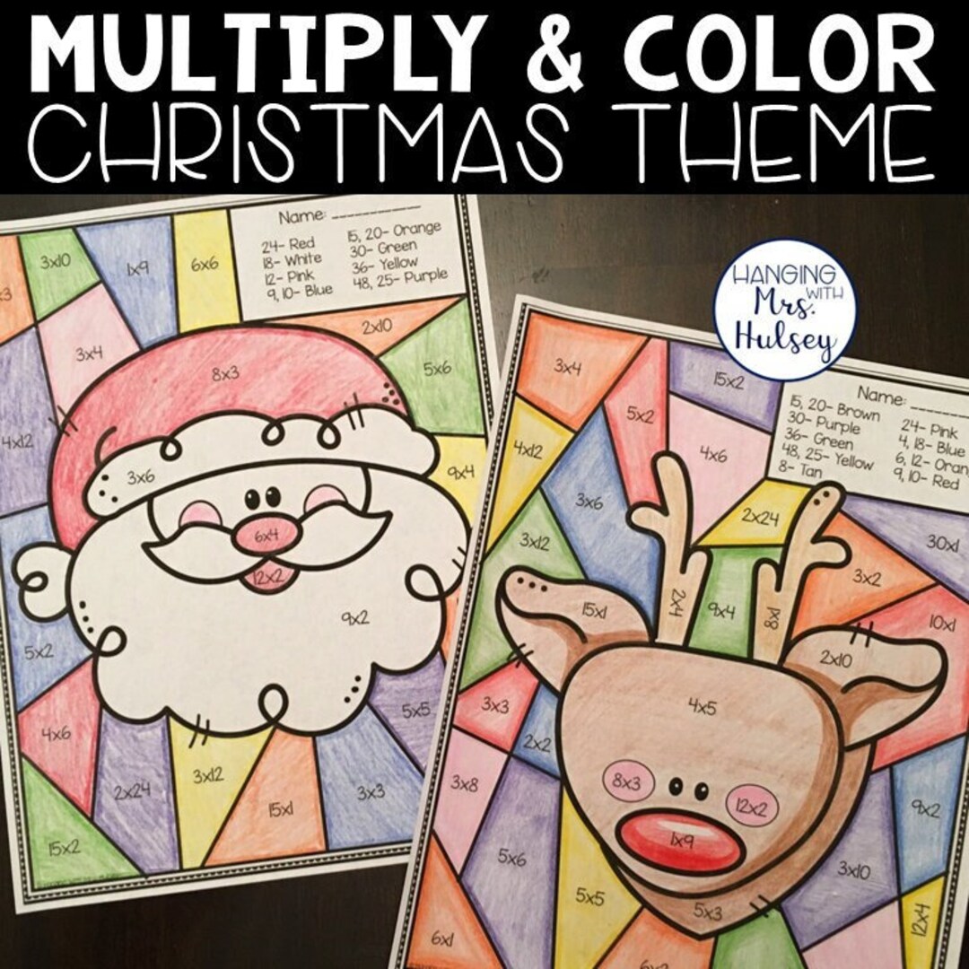 Christmas Math Multiply And Color 3rd