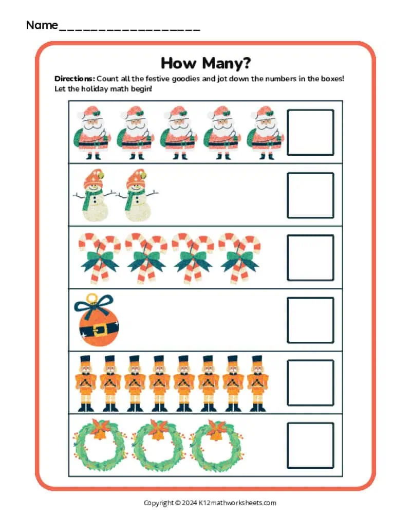 Christmas Math Worksheets Christmas Math Worksheets