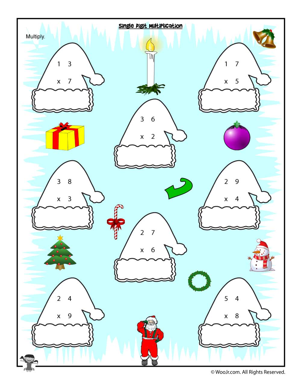 Christmas Math Worksheets 2 3 4 Grade