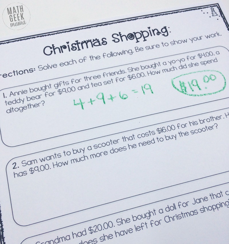 Christmas Money Math Worksheets Christmas Money Math Worksheets