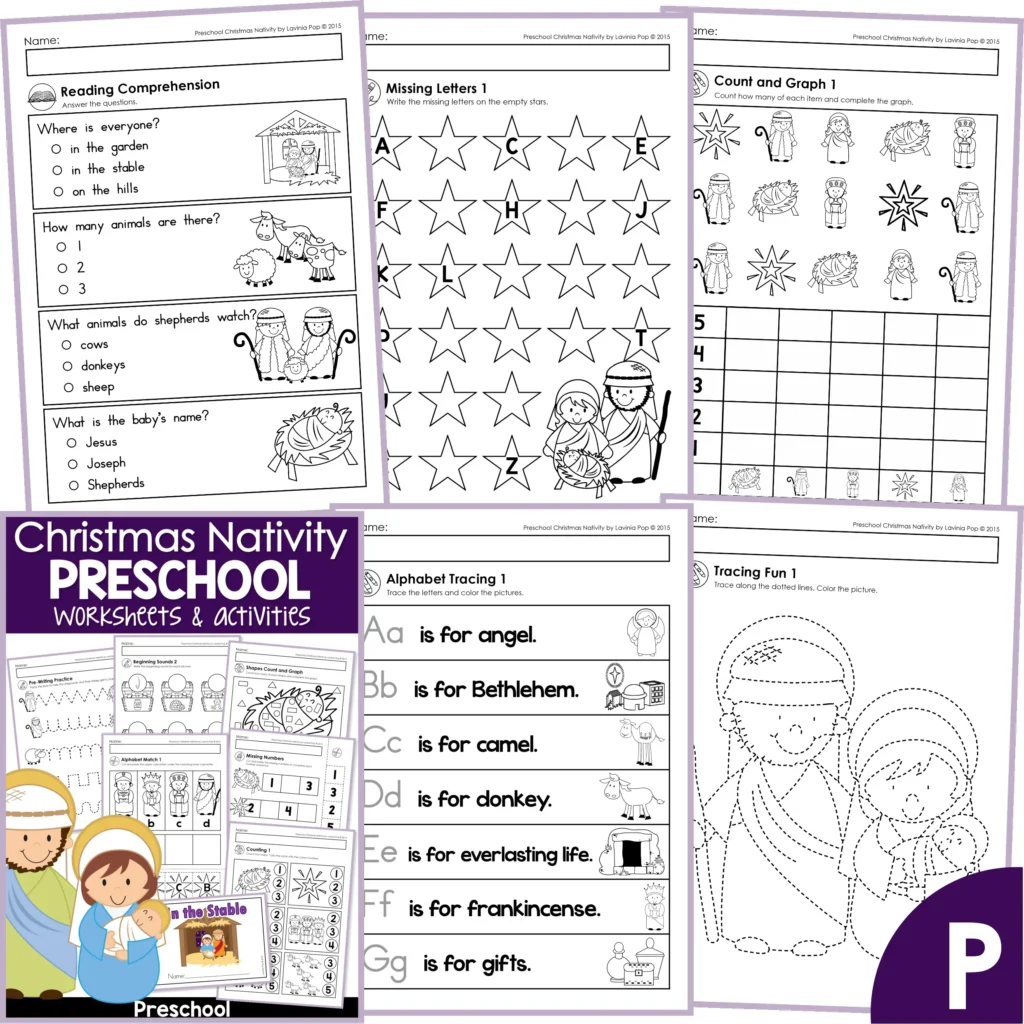 Christmas Nativity No Prep Preschool Worksheets Activities Christmas Nativity No Prep Preschool Worksheets Activities