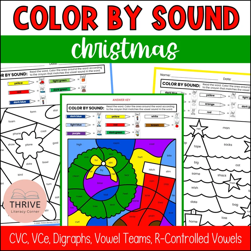 Christmas Phonics Color By Sound Worksheets Christmas Phonics Color By Sound Worksheets