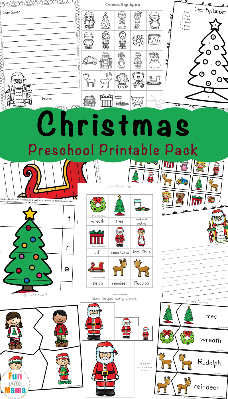 christmas worksheets for 3 year olds