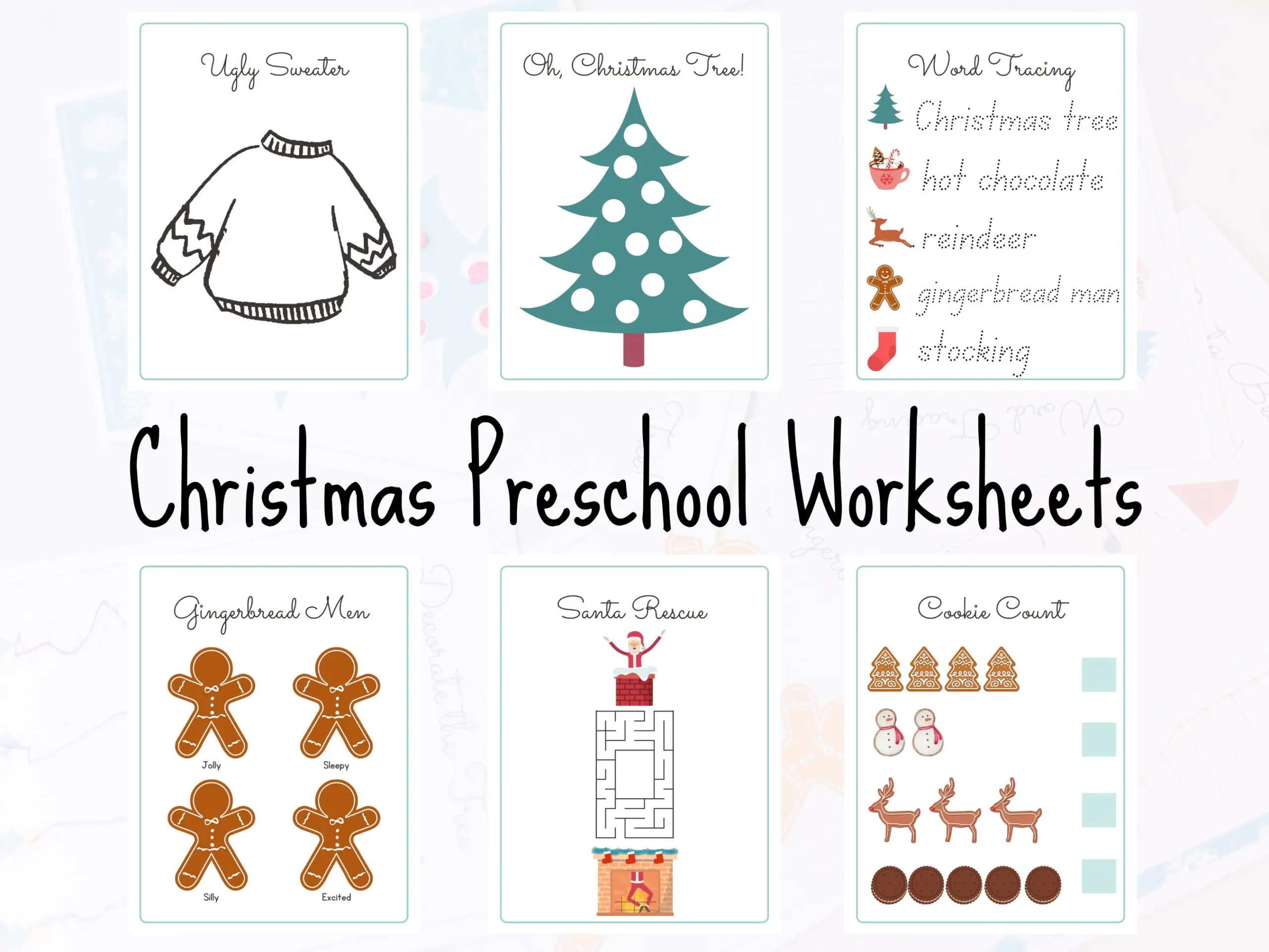 Christmas Printable Workbook Santa Christmas Printable Workbook Santa