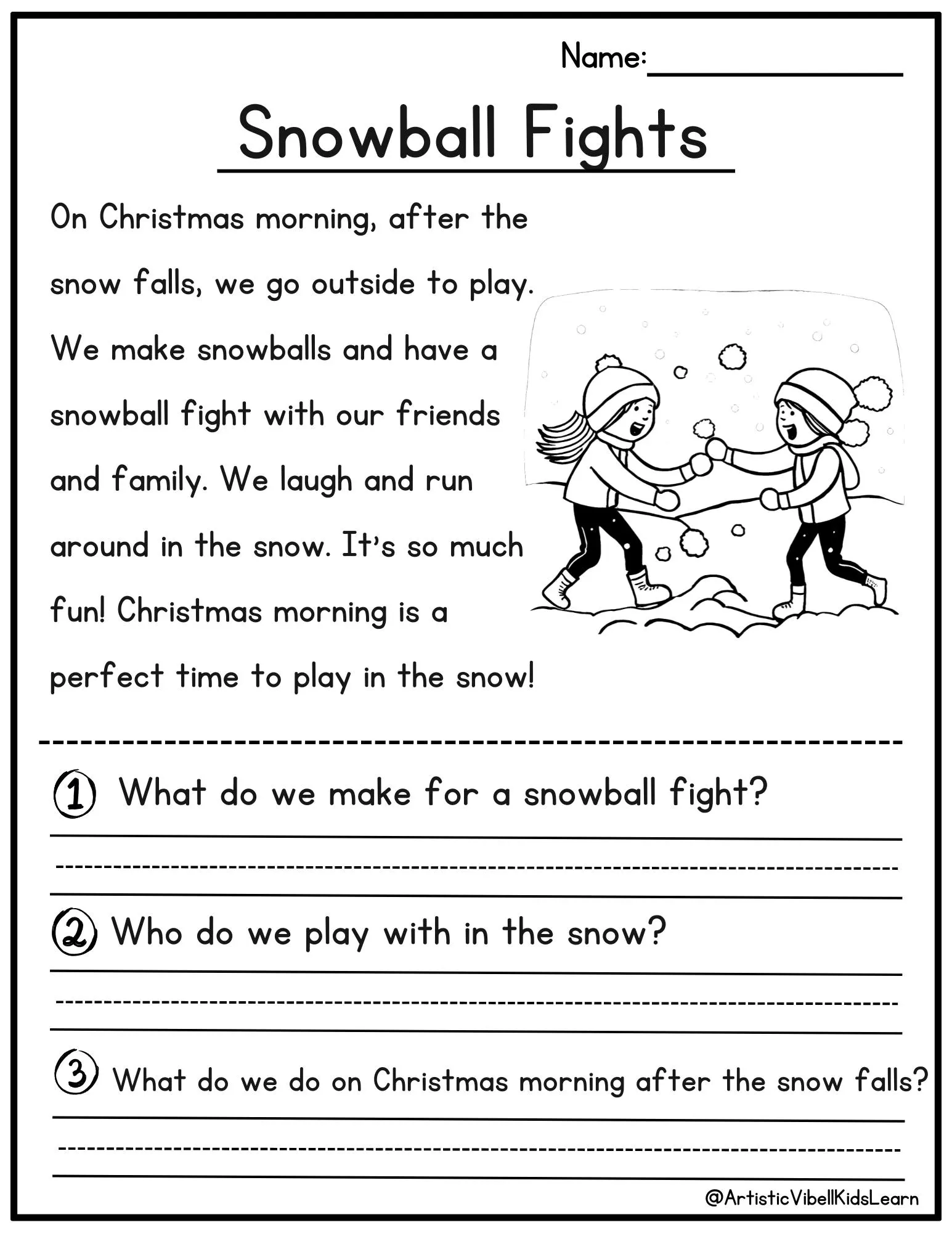 Christmas Reading Comprehension