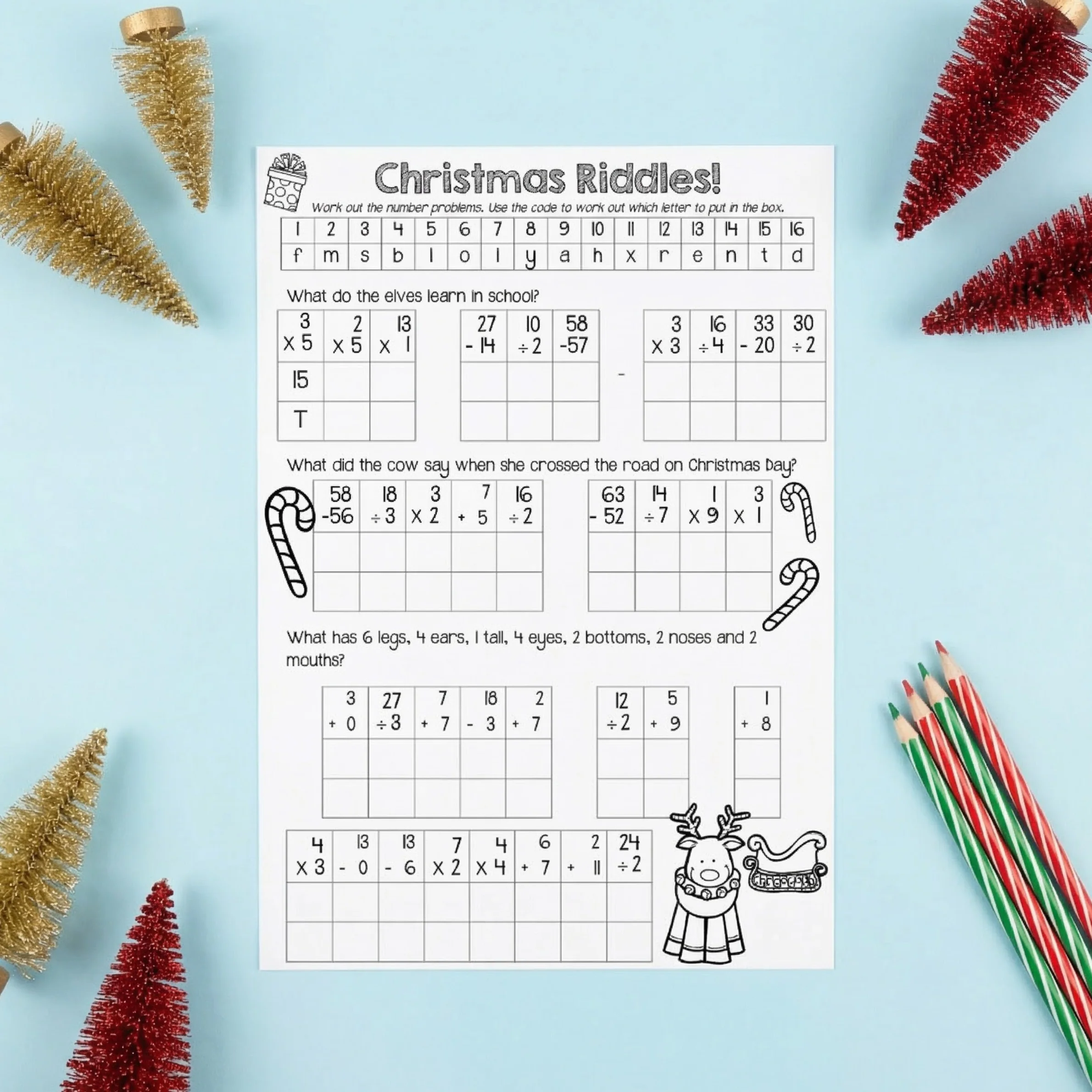 Christmas Riddles Christmas Crack The Code Grade 1 Grade 2 Christmas Riddles Christmas Crack The Code Grade 1 Grade 2