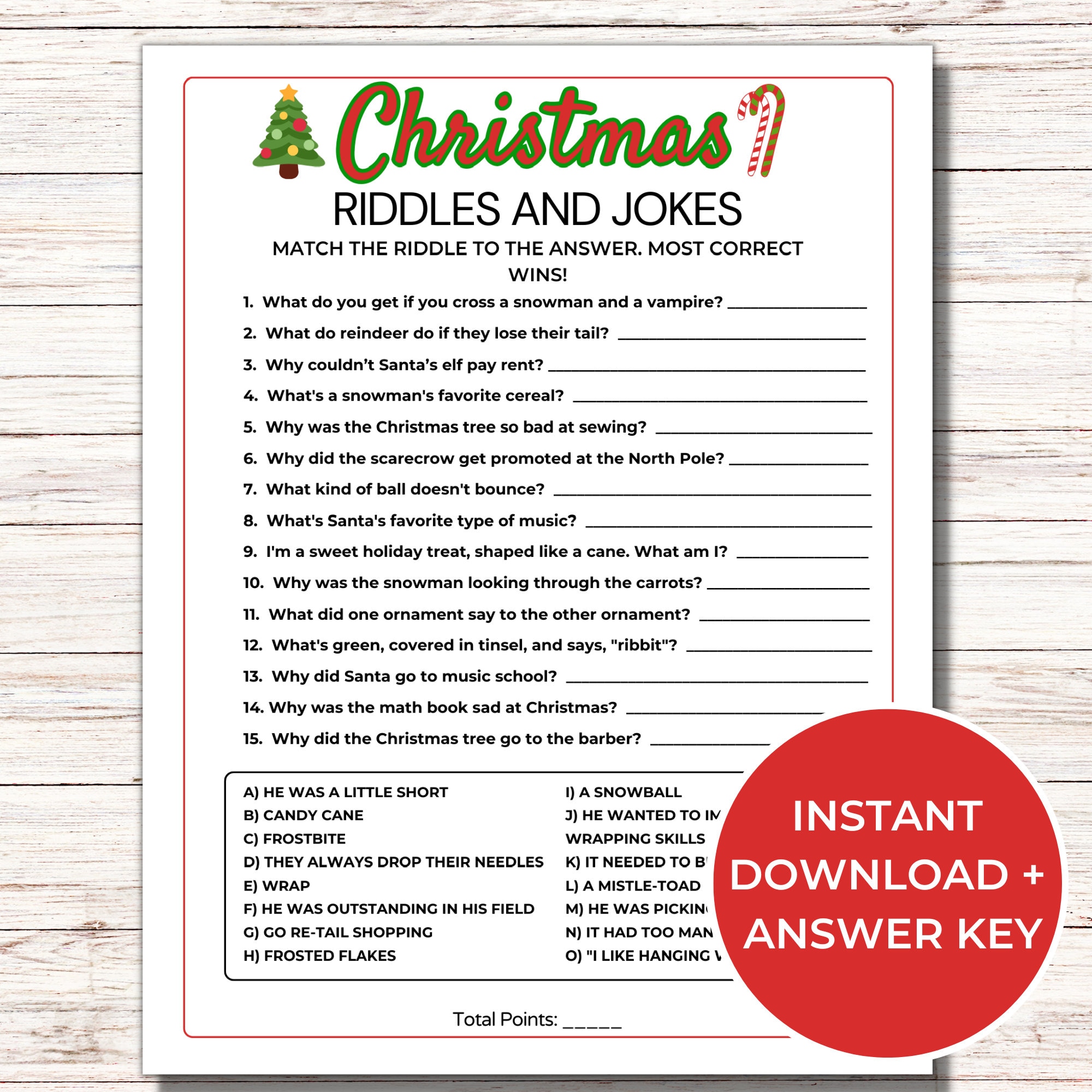 Christmas Riddles Game Printable Christmas Riddles Game Printable