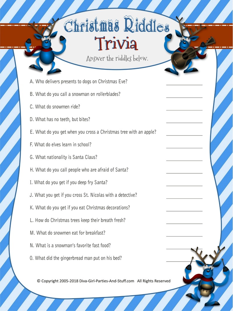 Christmas Riddles Trivia Christmas Riddles Trivia