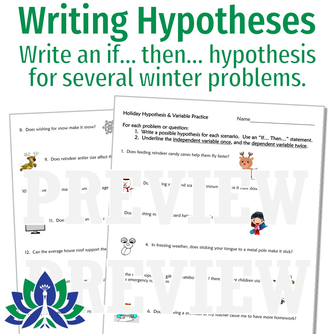 christmas science worksheets