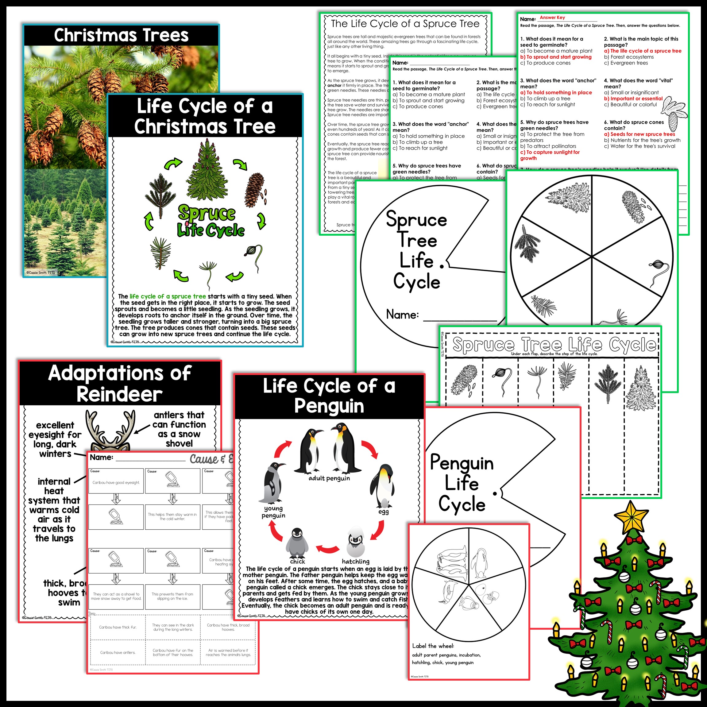 Christmas Science Worksheets No Prep Plants Animals Matter Winter Science Christmas Science Worksheets No Prep Plants Animals Matter Winter Science