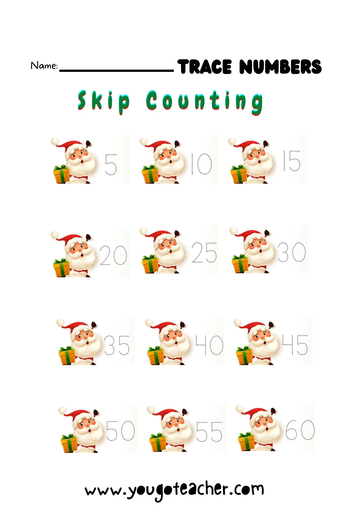 Christmas Skip Counting