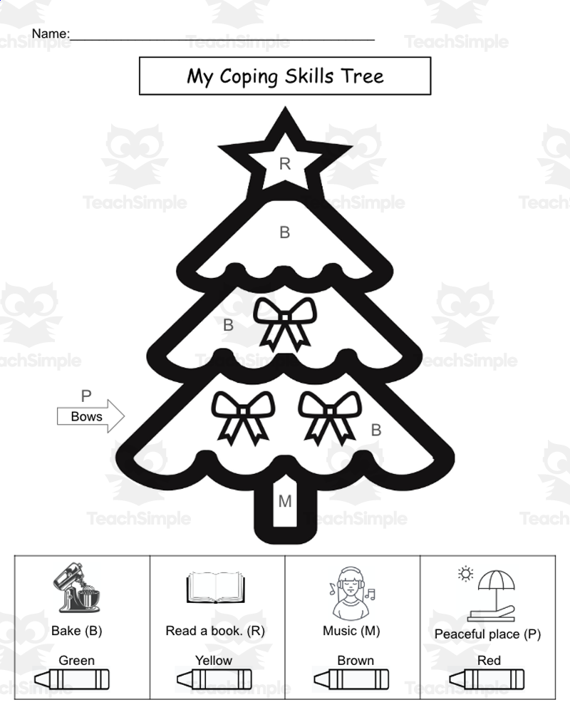 Christmas Themed Coping Skills Sel Coloring Pages Christmas Themed Coping Skills Sel Coloring Pages