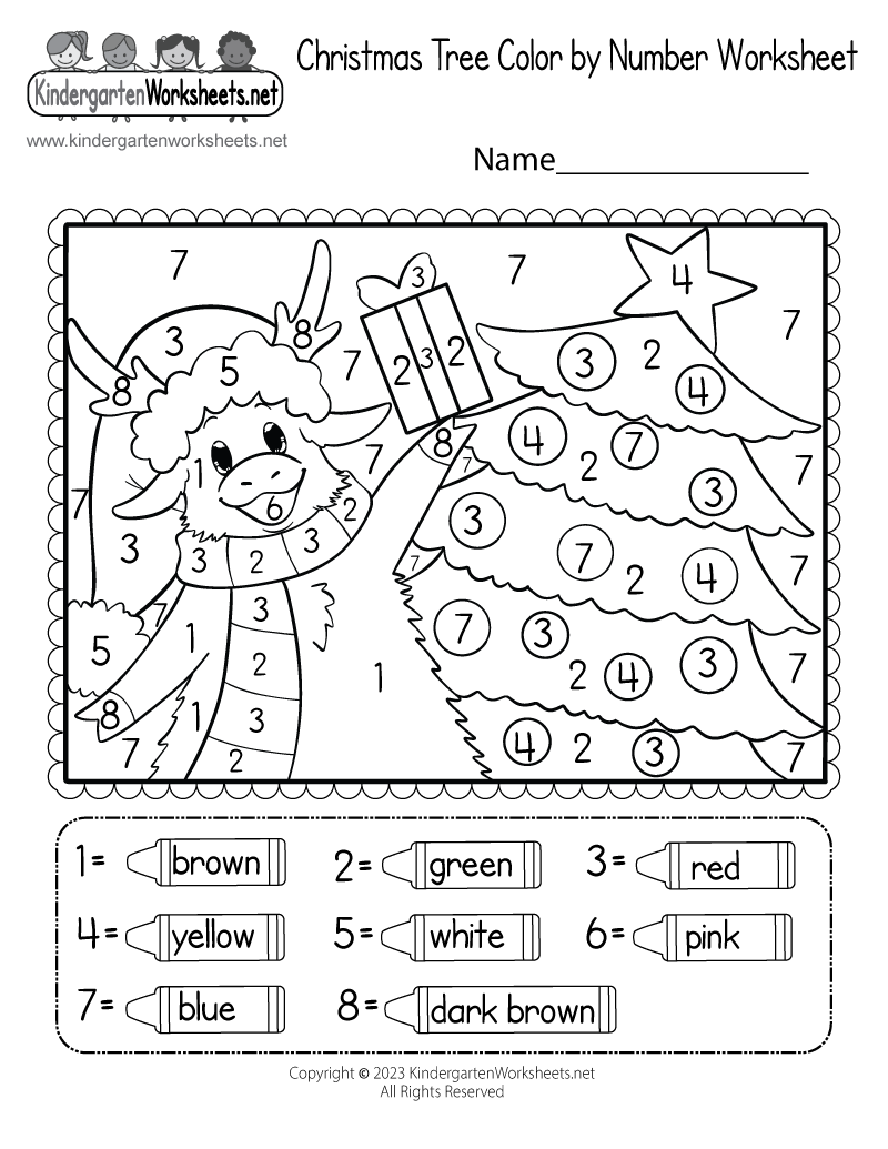 Christmas Tree Coloring Worksheet Printable