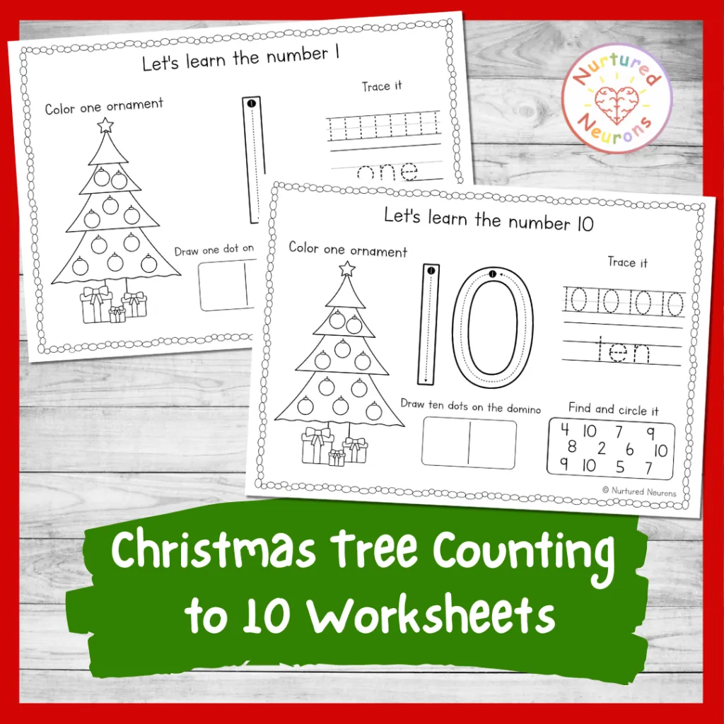 Christmas Tree Count To 10 Worksheets Christmanumber Sense Christmas Tree Count To 10 Worksheets Christmanumber Sense
