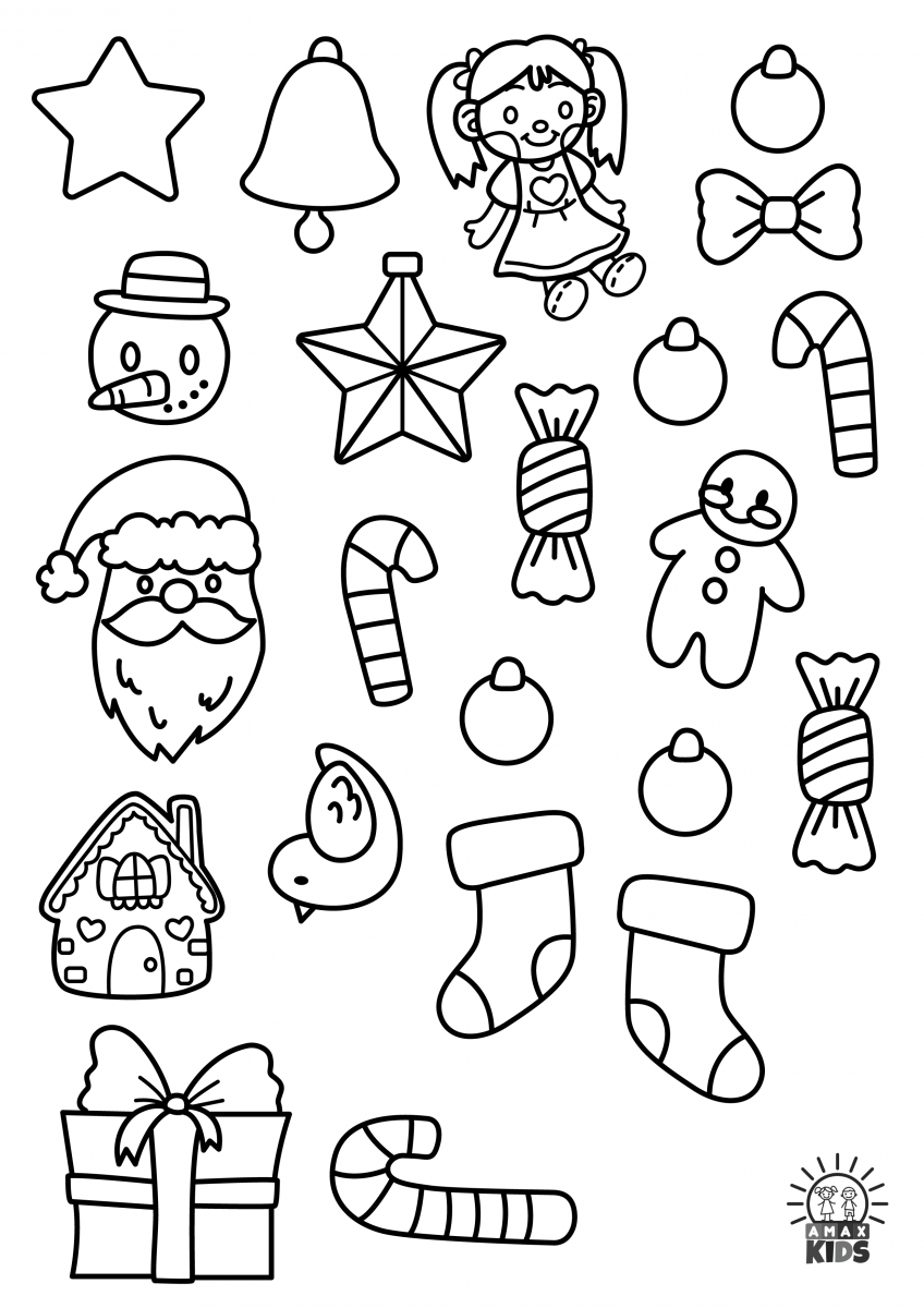 Christmas Tree Decoration Printable Cutting Activity For Kids