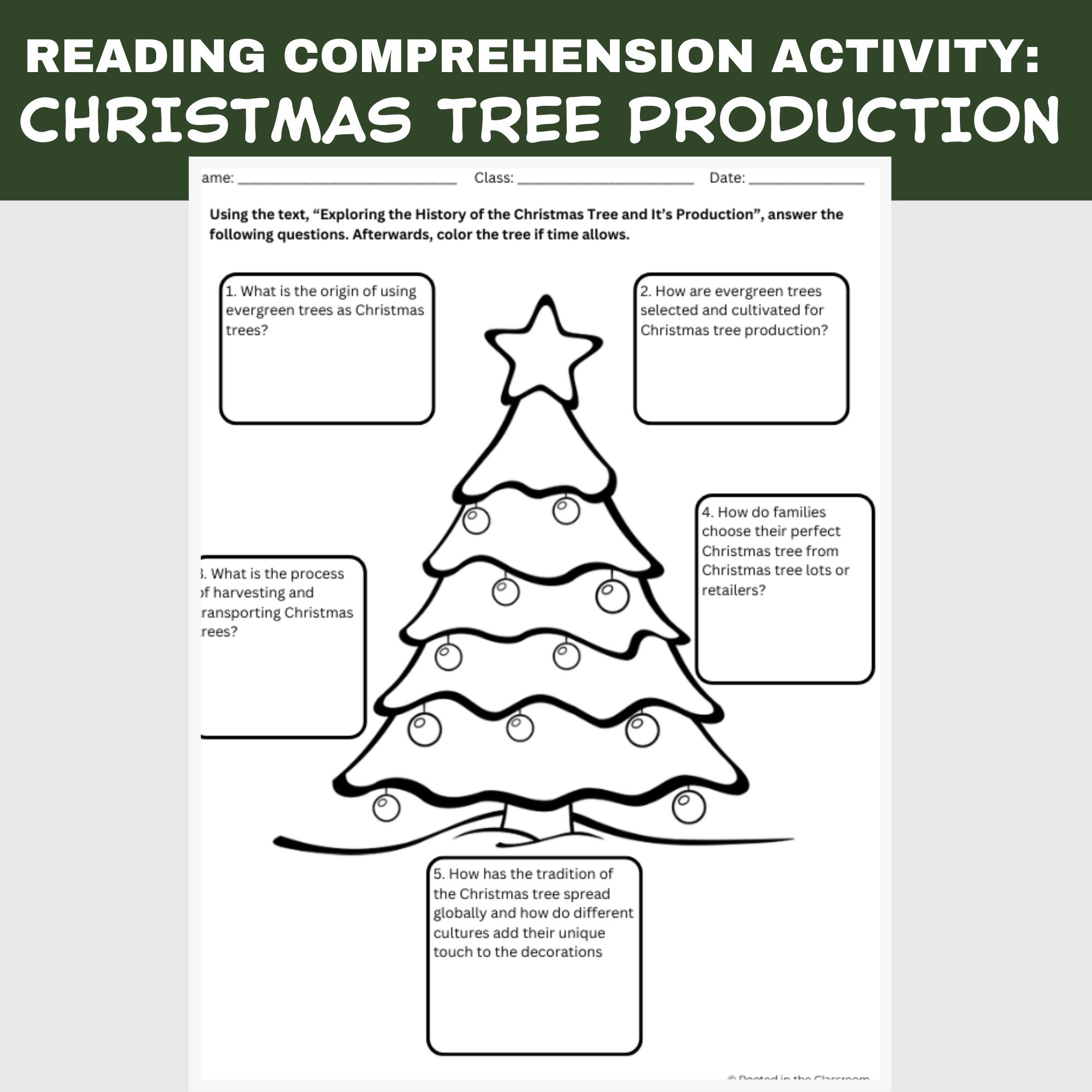 Christmas Tree Reading Comprehension Activity Agriculture In The Classroom Christmas Tree Reading Comprehension Activity Agriculture In The Classroom