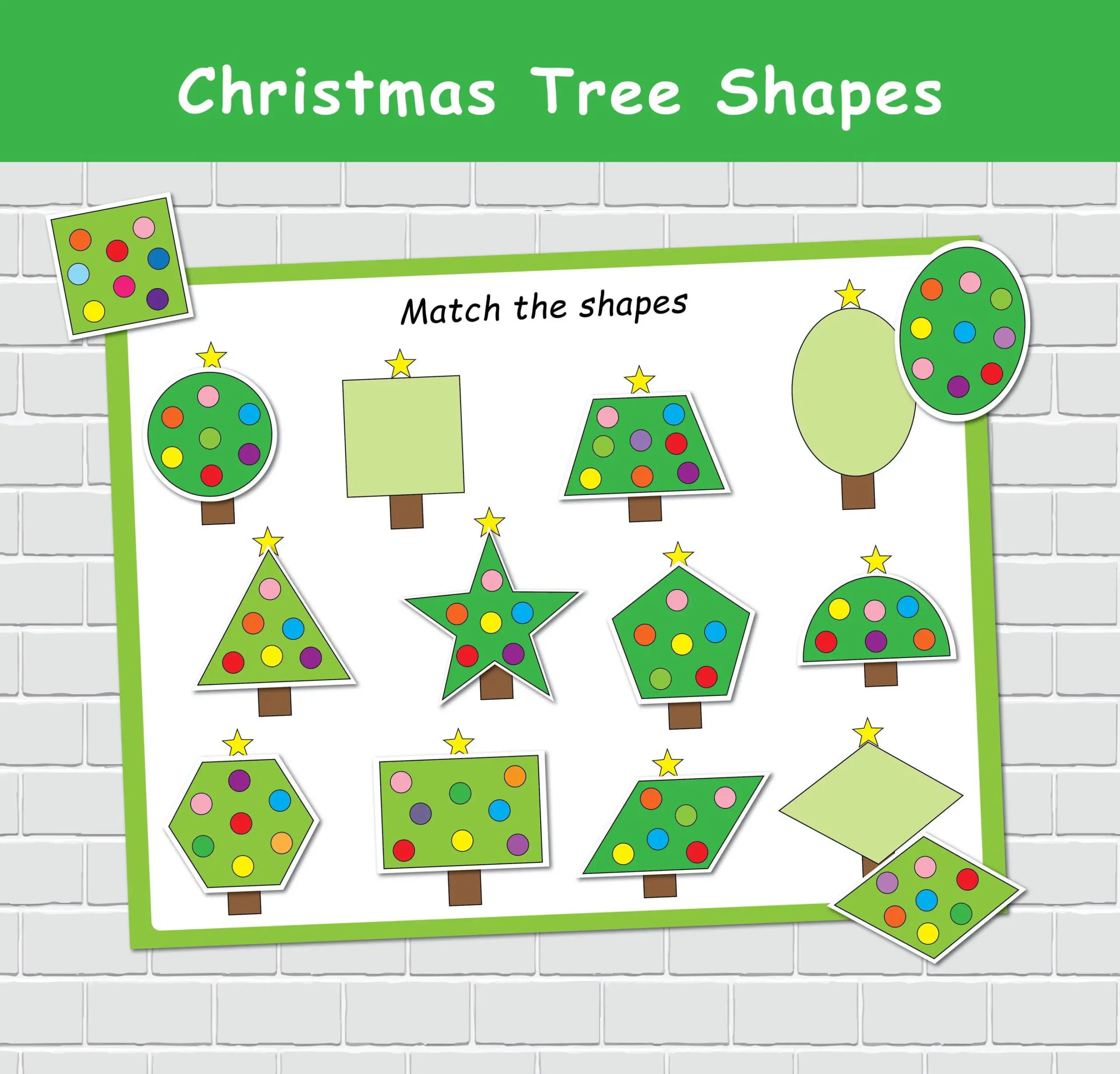 Christmas Tree Shape Matching Activity Christmas Tree Shape Matching Activity