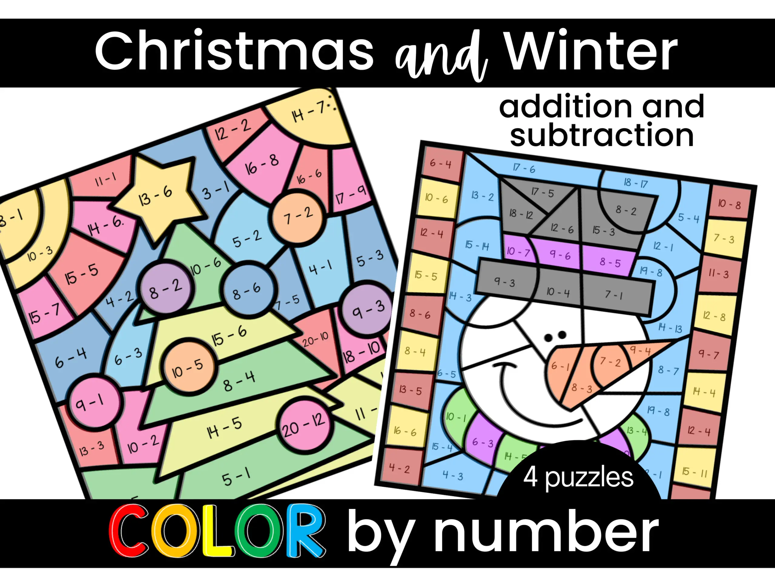 Christmas Winter Addition Subtraction Christmas Winter Addition Subtraction