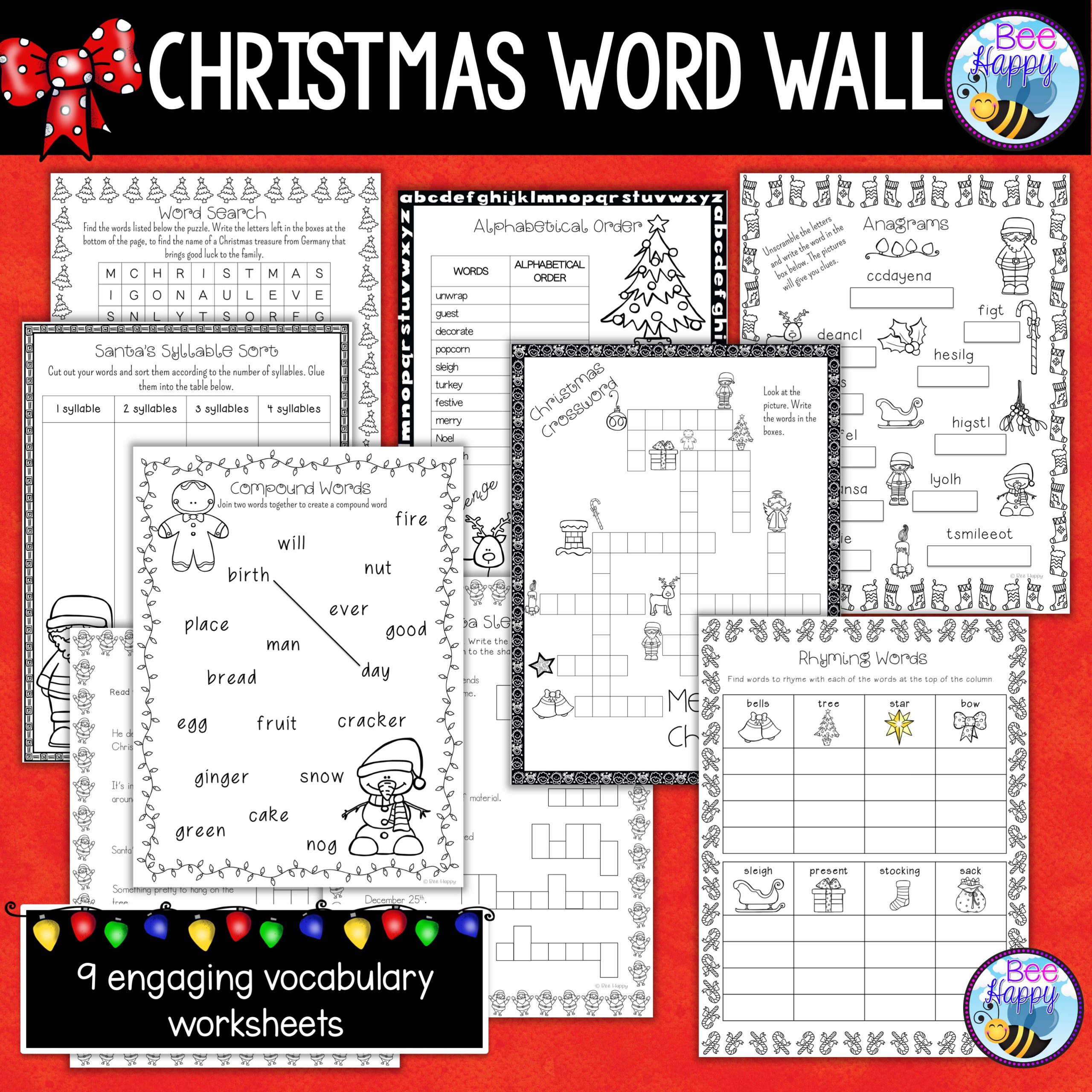 Christmas Word Wall And Vocabulary Worksheets 2