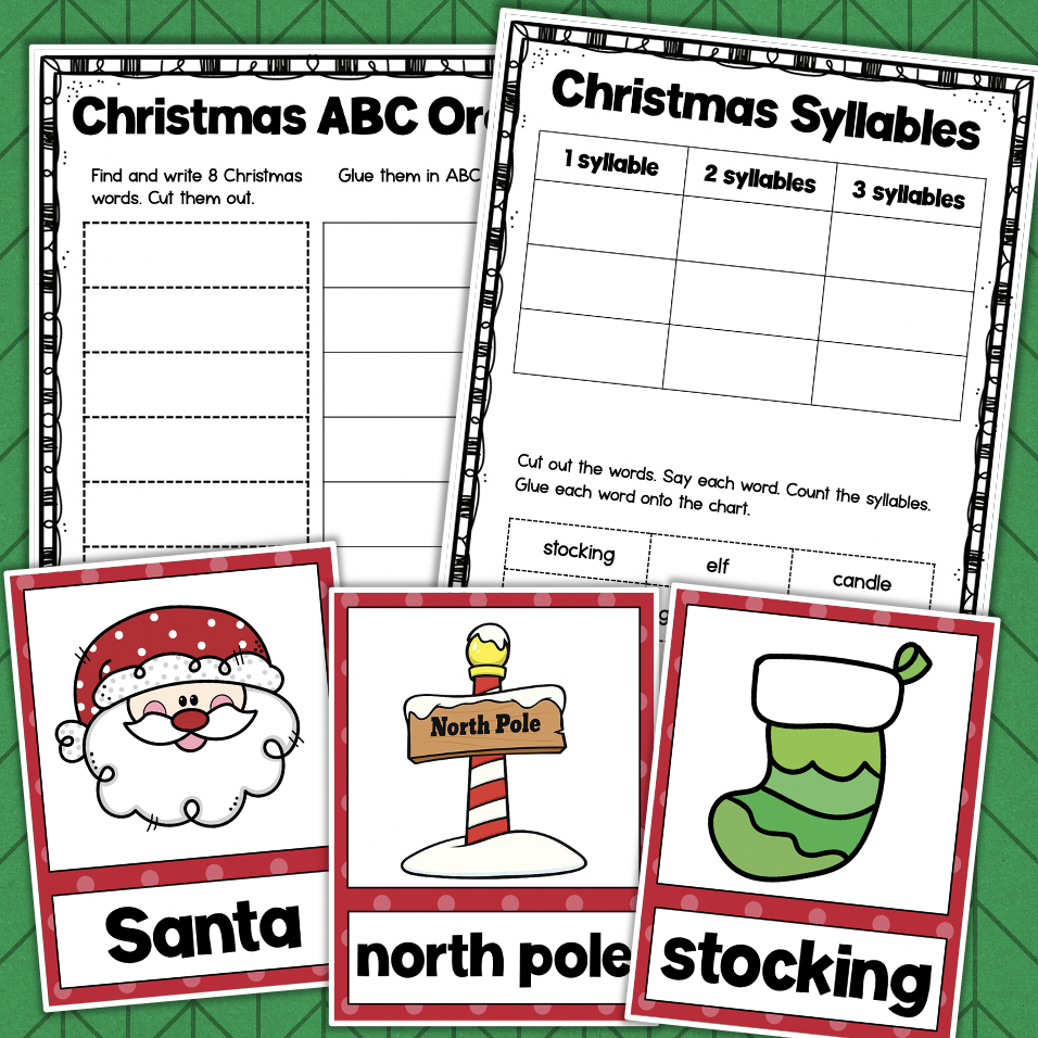 Christmas Word Wall Vocabulary Cards Worksheets Word Search Abc Order Christmas Word Wall Vocabulary Cards Worksheets Word Search Abc Order