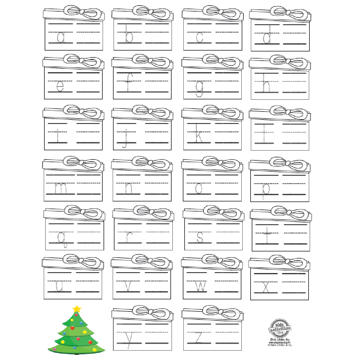 Christmas Writing Practice Worksheets