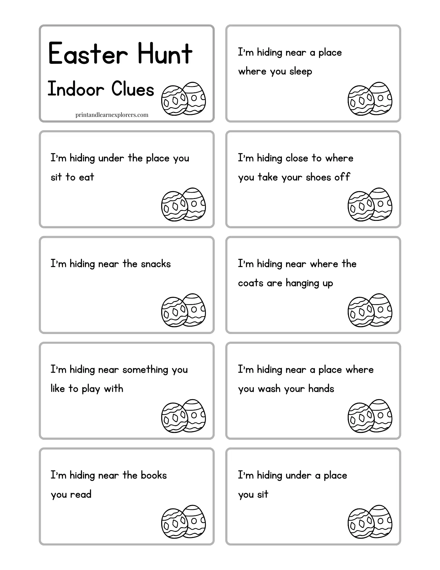 Clues For An Easter Hunt Clues For An Easter Hunt
