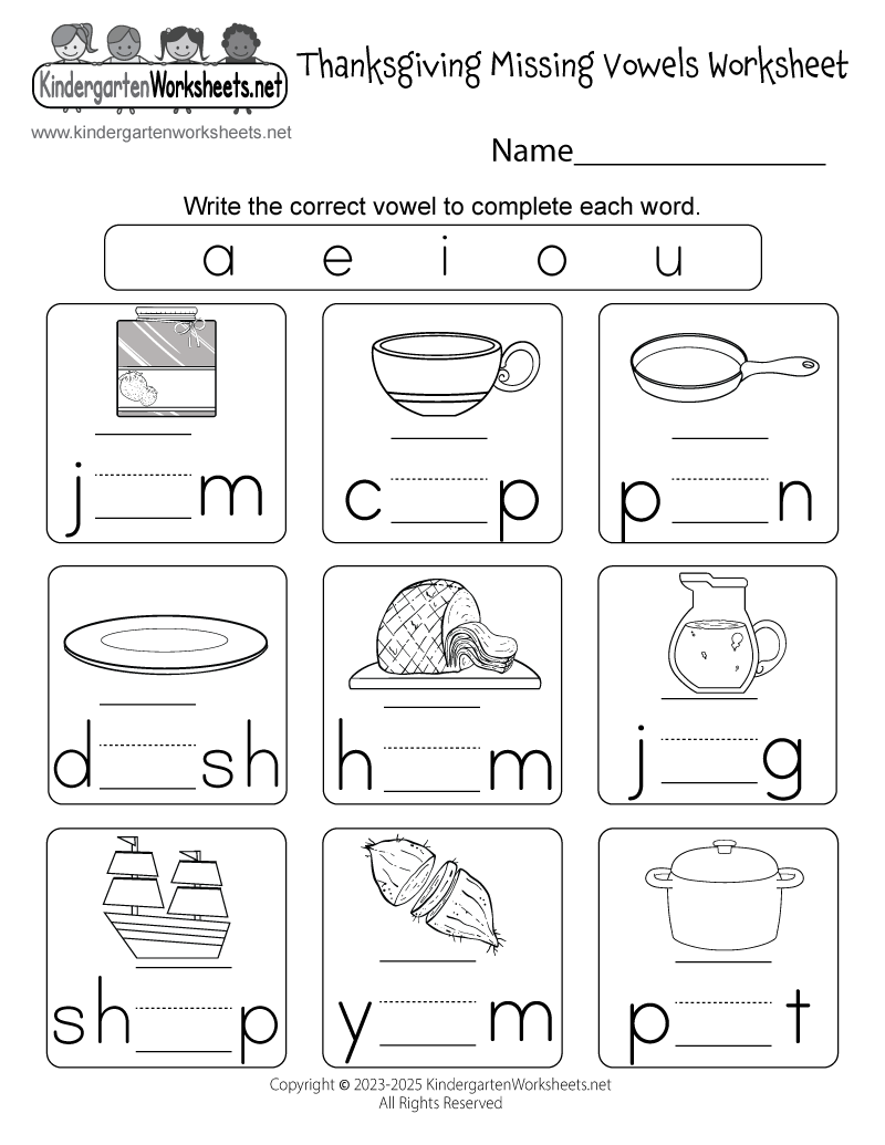 Complete The Words Missing Vowels Worksheet Printable Complete The Words Missing Vowels Worksheet Printable
