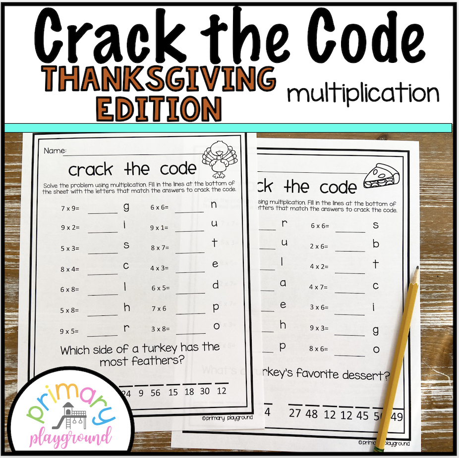 Crack The Code Math Thanksgiving Edition Multiplication Crack The Code Math Thanksgiving Edition Multiplication