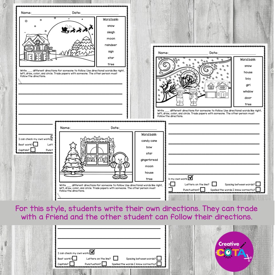 December Following Directions Listening Comprehension Skills Coloring Pages December Following Directions Listening Comprehension Skills Coloring Pages