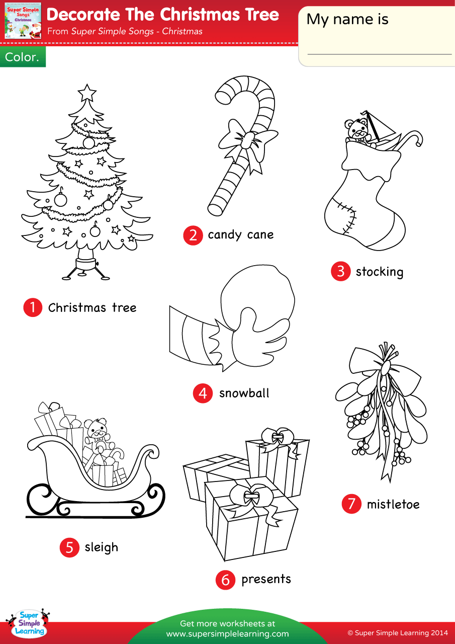 Decorate The Christmas Tree Worksheet Vocabulary Coloring Decorate The Christmas Tree Worksheet Vocabulary Coloring