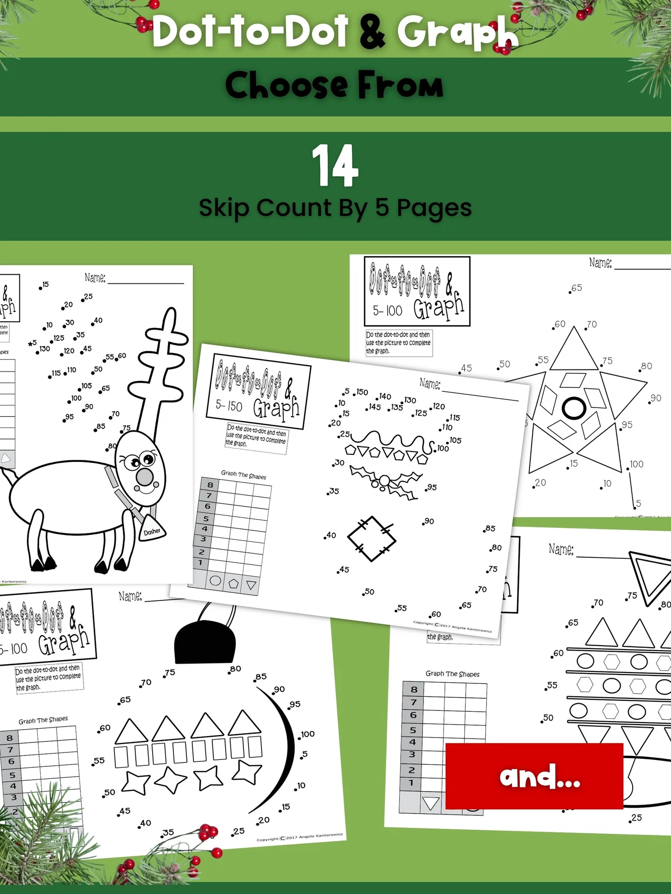 christmas skip counting worksheets