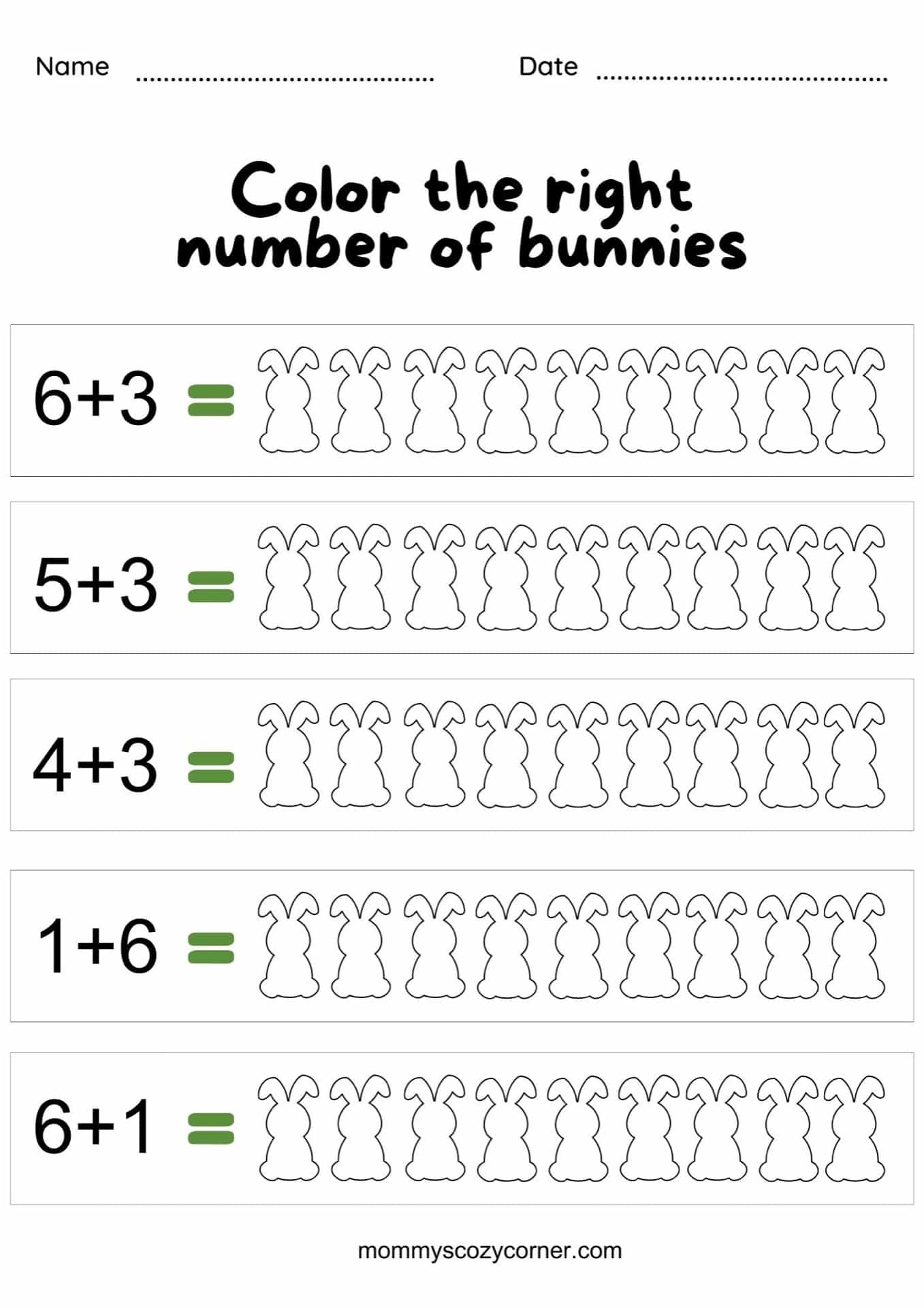 easter addition worksheets