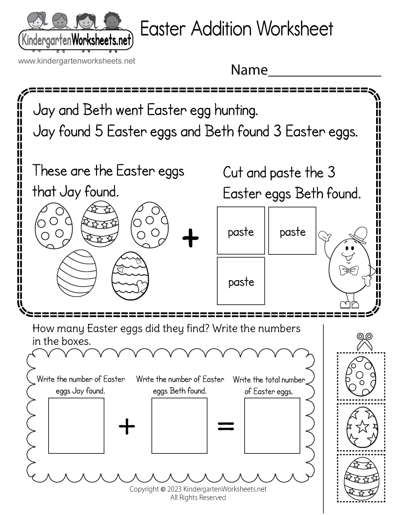Easter Addition Worksheet