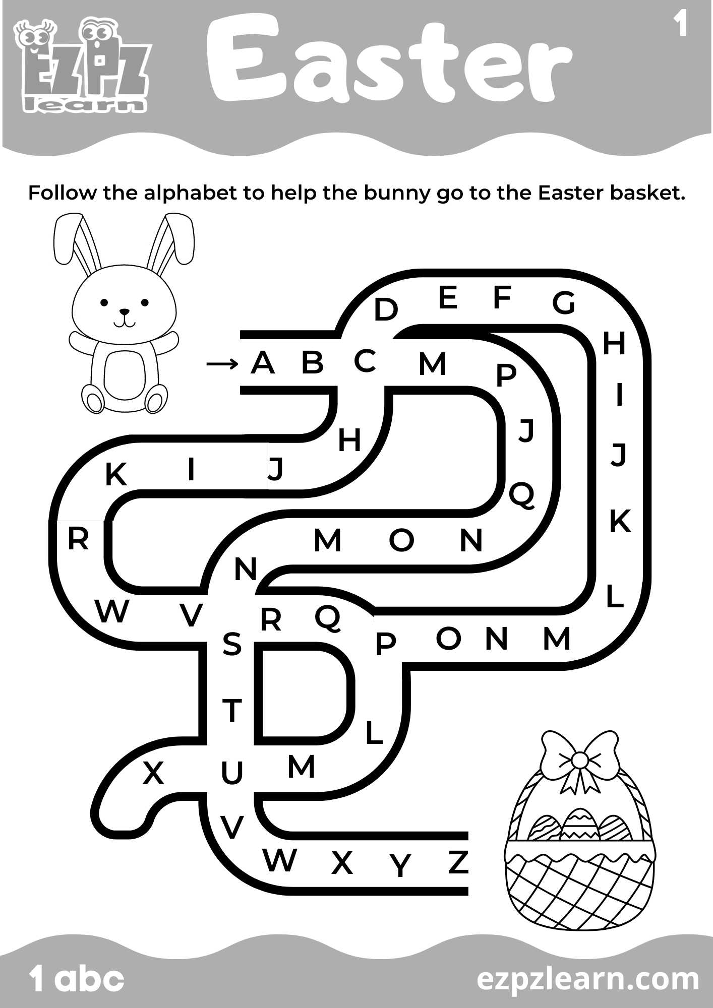 Easter Alphabet Maze For Kids 1 Games Easter Alphabet Maze For Kids 1 Games