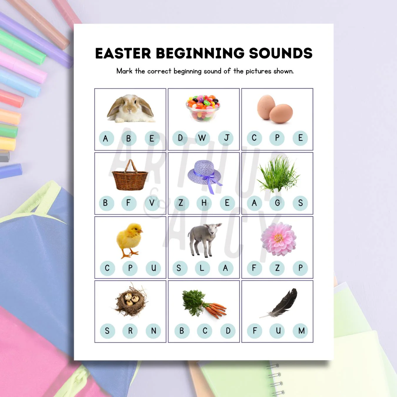 Easter Beginning Sounds Worksheet Easter Beginning Sounds Worksheet