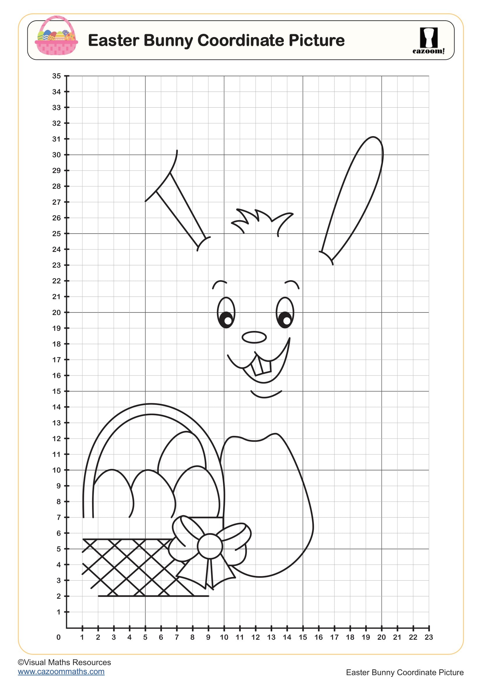 Easter Bunny Coordinate Picture Worksheet
