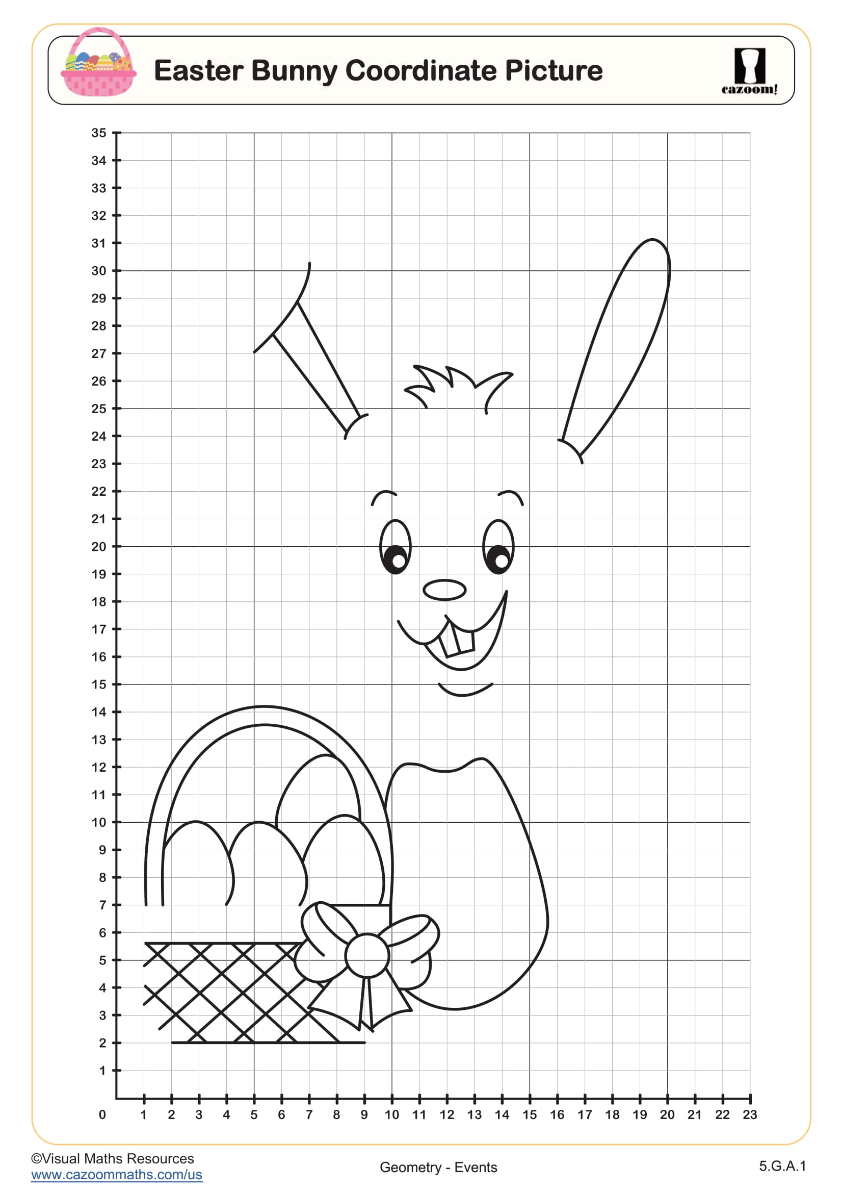 Easter Bunny Coordinate Picture Worksheet