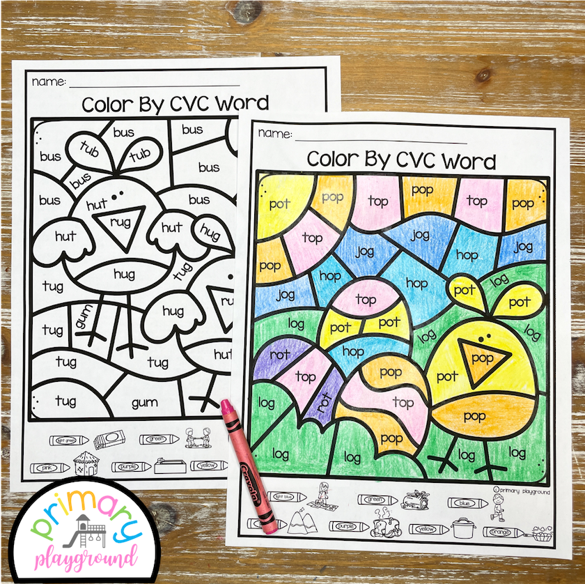 Easter Color By Code Cvc Words