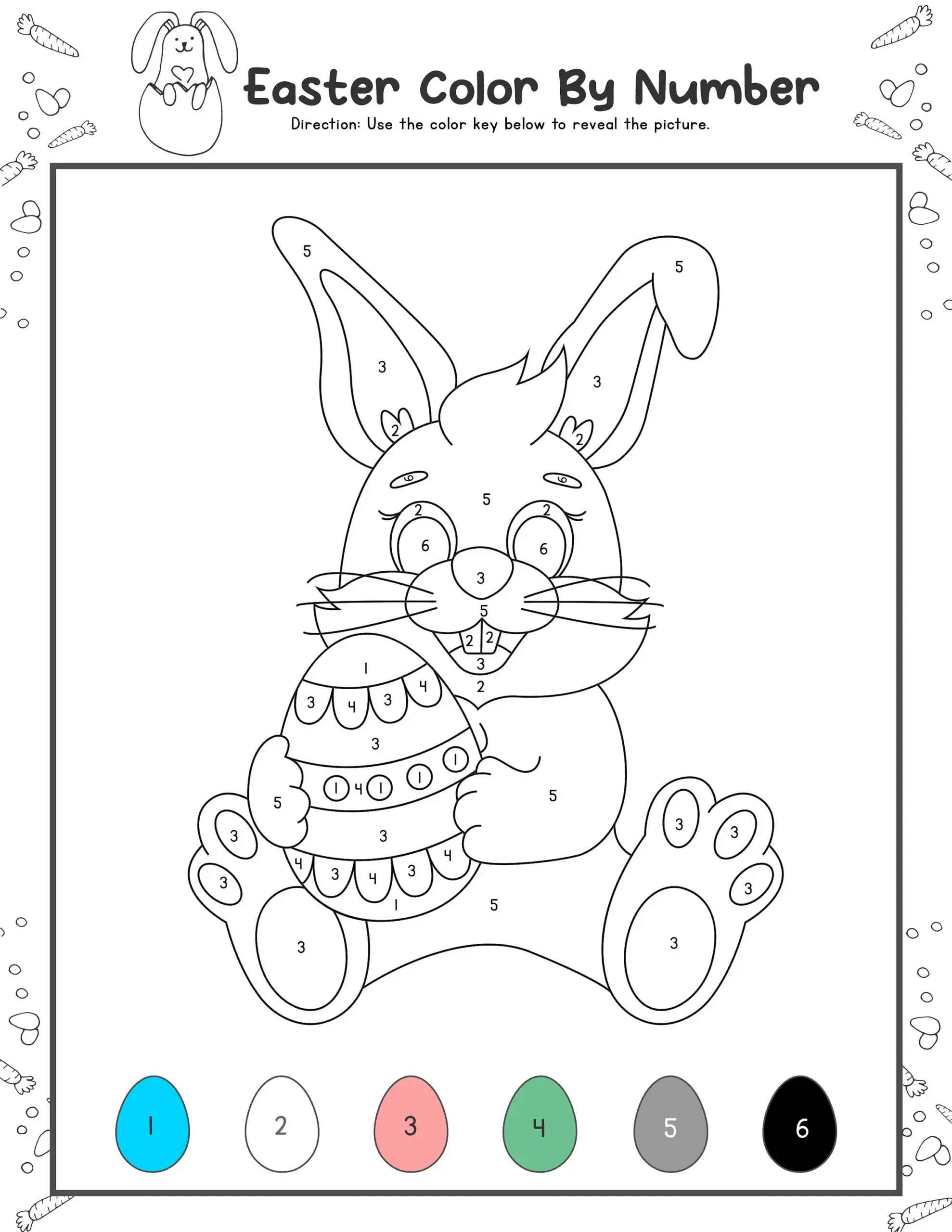 Easter Color By Number Holiday