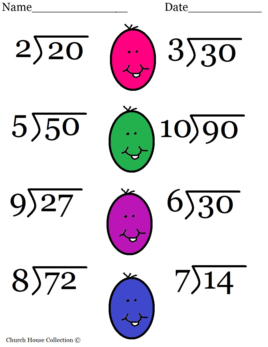 Easter Division Worksheet Easter Division Worksheet