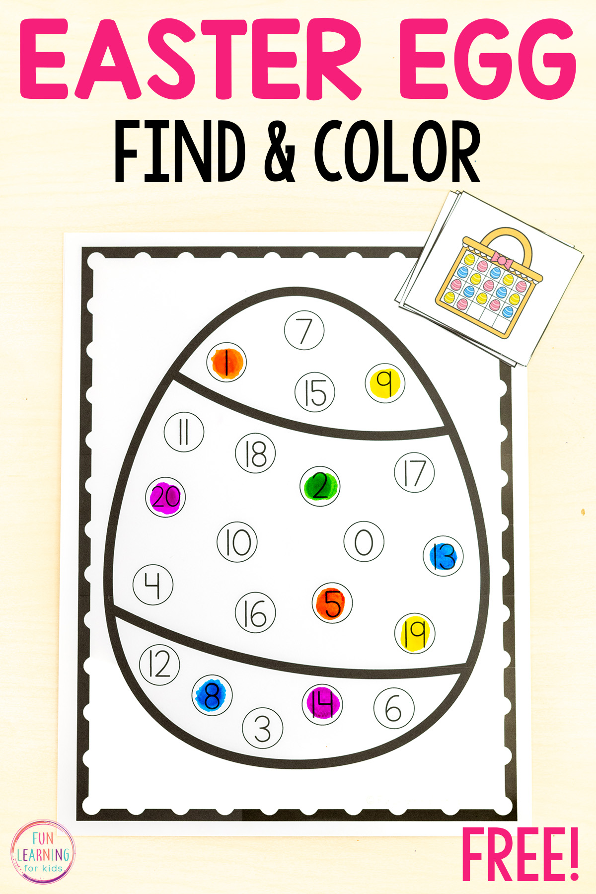 Easter Egg Find And Color The Number Sheets
