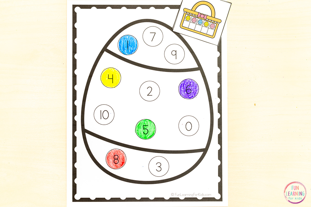 Easter Egg Find And Color The Number Sheets