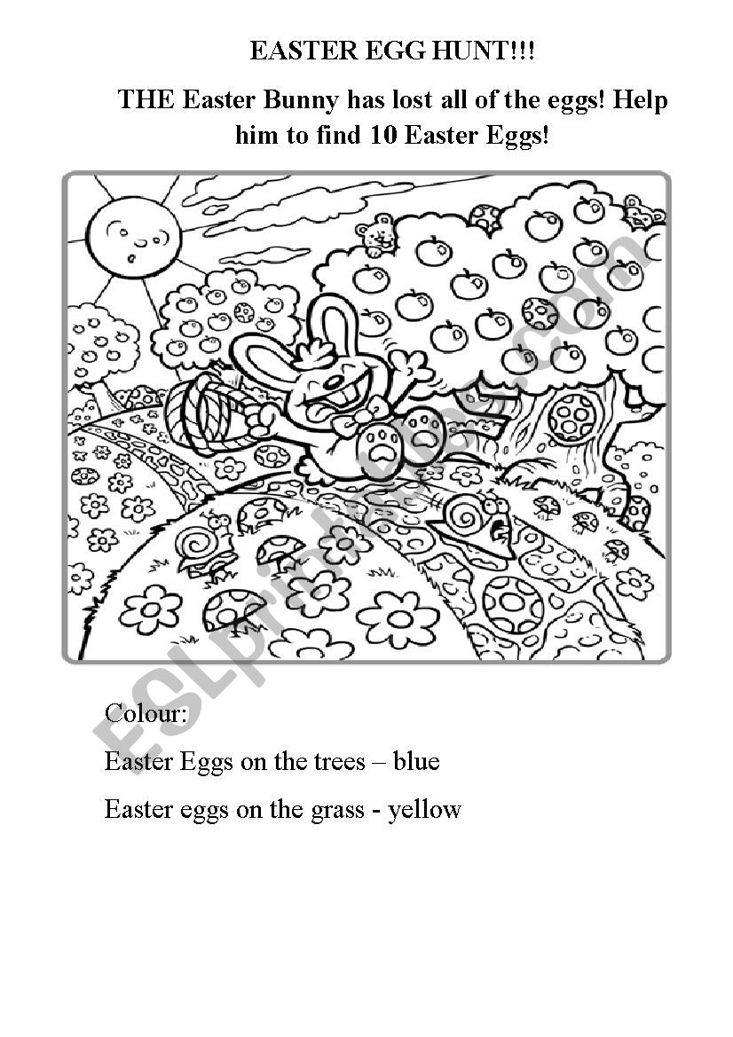 find the easter egg worksheets