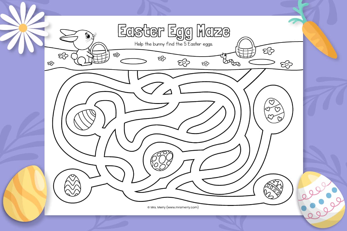 Easter Egg Maze Printable Worksheet Easter Egg Maze Printable Worksheet